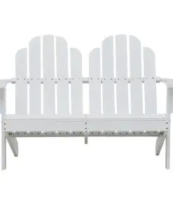 vidaXL Double Adirondack Chair Wood White