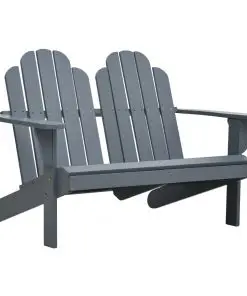 vidaXL Double Adirondack Chair Wood Grey