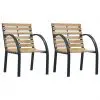 vidaXL Garden Chairs 2 pcs Wood