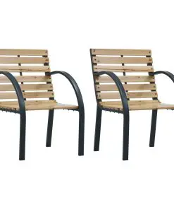 vidaXL Garden Chairs 2 pcs Wood