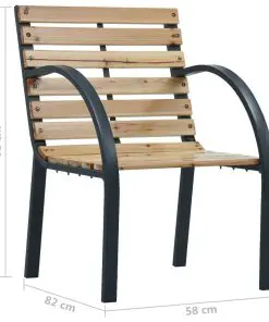 vidaXL Garden Chairs 2 pcs Wood