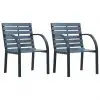 vidaXL Garden Chairs 2 pcs Grey Wood vidaXL Garden Chairs 2 pcs Grey Wood