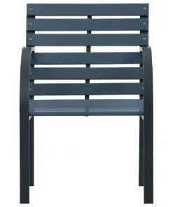 vidaXL Garden Chairs 2 pcs Grey Wood
