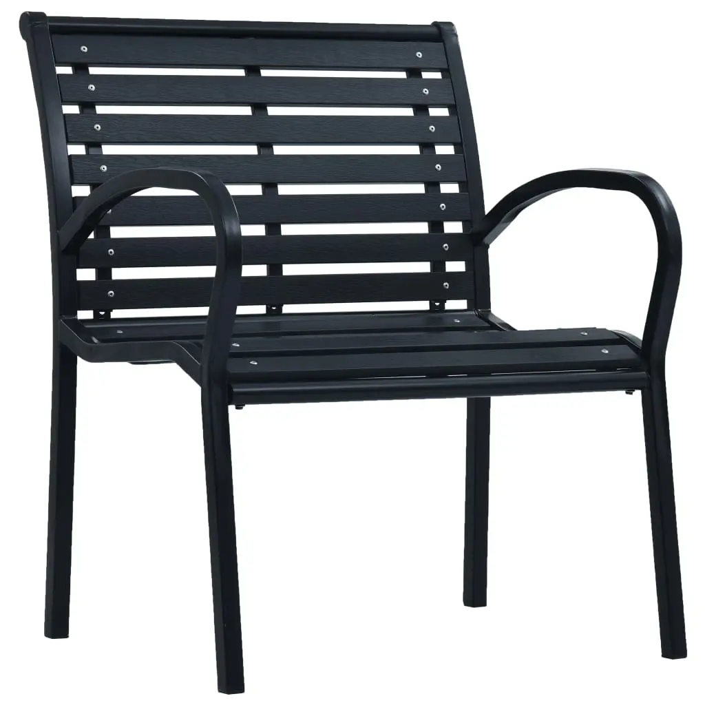 vidaXL Garden Chairs 2 pcs Black Steel and WPC