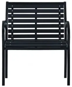 vidaXL Garden Chairs 2 pcs Black Steel and WPC