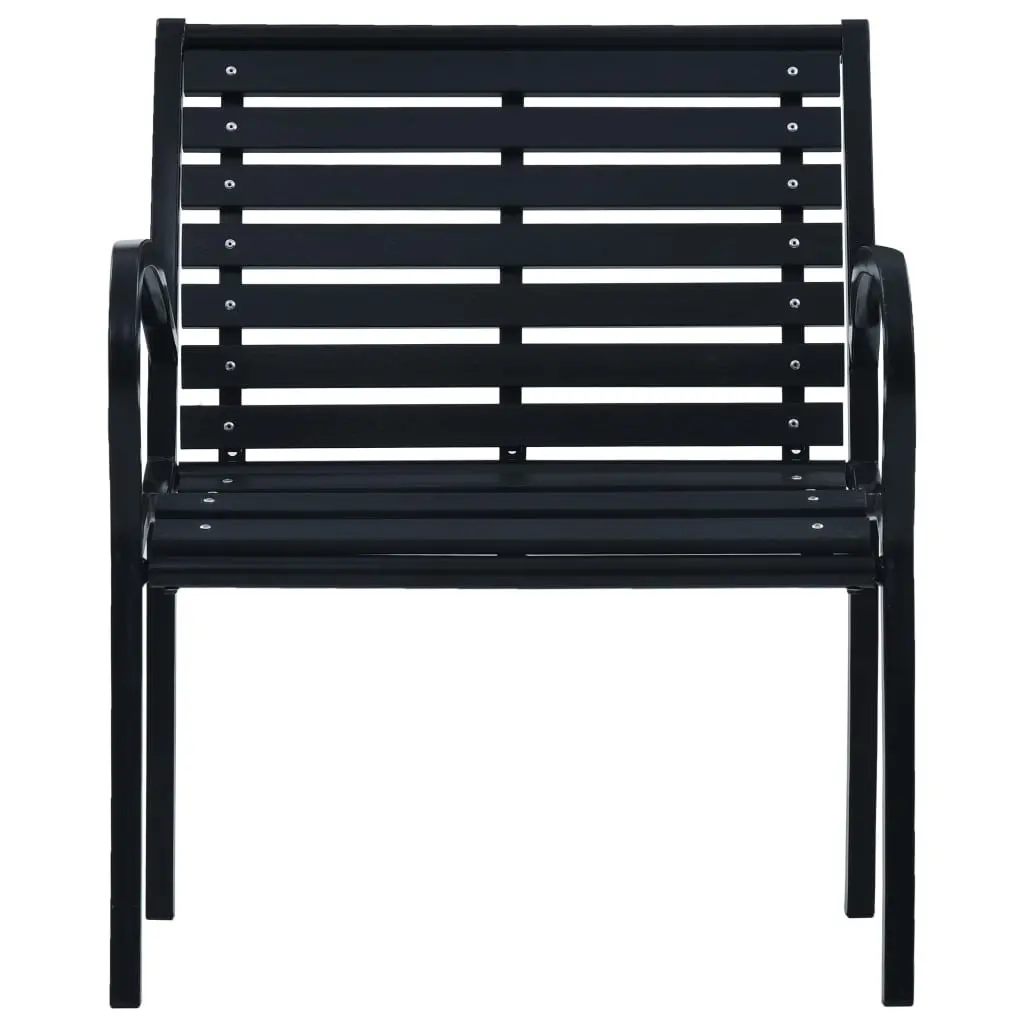 vidaXL Garden Chairs 2 pcs Black Steel and WPC