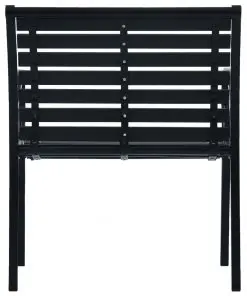 vidaXL Garden Chairs 2 pcs Black Steel and WPC