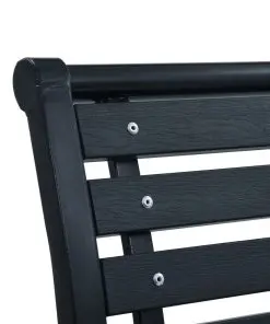 vidaXL Garden Chairs 2 pcs Black Steel and WPC