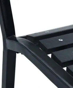 vidaXL Garden Chairs 2 pcs Black Steel and WPC