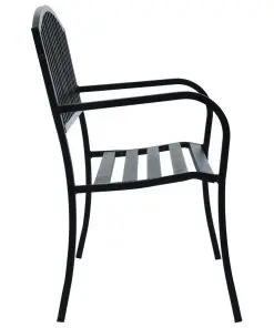 vidaXL Garden Bench 125 cm Black Steel