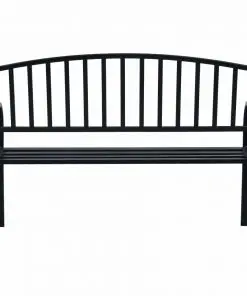 vidaXL Garden Bench 125 cm Black Steel