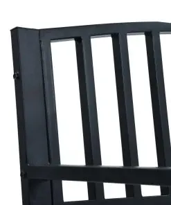vidaXL Garden Bench 125 cm Black Steel