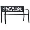 vidaXL Garden Bench 125 cm Black Steel vidaXL Garden Bench 125 cm Black Steel