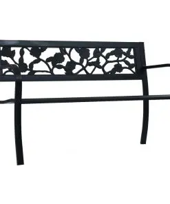 vidaXL Garden Bench 125 cm Black Steel