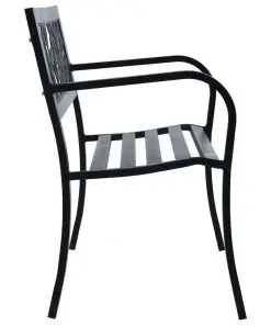 vidaXL Garden Bench 125 cm Black Steel