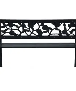 vidaXL Garden Bench 125 cm Black Steel
