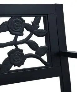 vidaXL Garden Bench 125 cm Black Steel