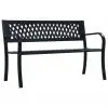 vidaXL Garden Bench 125 cm Black Steel vidaXL Garden Bench 125 cm Black Steel