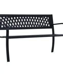 vidaXL Garden Bench 125 cm Black Steel
