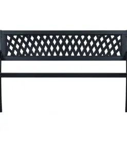vidaXL Garden Bench 125 cm Black Steel