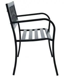 vidaXL Garden Bench 125 cm Black Steel
