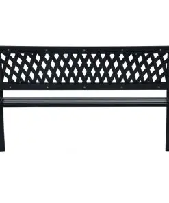 vidaXL Garden Bench 125 cm Black Steel