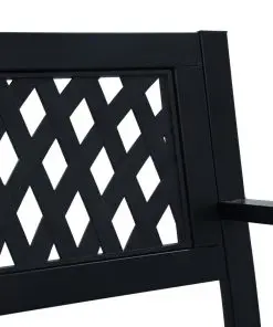 vidaXL Garden Bench 125 cm Black Steel