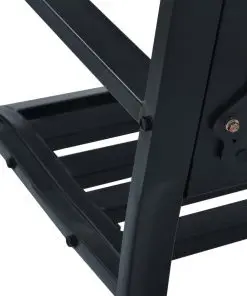 vidaXL Garden Bench 125 cm Black Steel