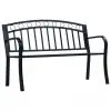 vidaXL Garden Bench 125 cm Black Steel vidaXL Garden Bench 125 cm Black Steel