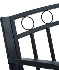 vidaXL Garden Bench 125 cm Black Steel