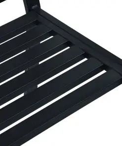 vidaXL Garden Bench 125 cm Black Steel