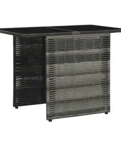 vidaXL 3 Piece Bistro Set with Cushions Poly Rattan Grey