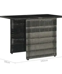 vidaXL 3 Piece Bistro Set with Cushions Poly Rattan Grey