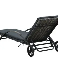 vidaXL Sun Loungers with Table Poly Rattan Anthracite