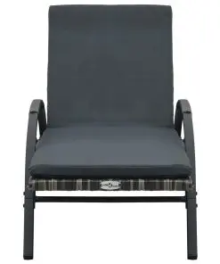 vidaXL Sun Loungers with Table Poly Rattan Anthracite