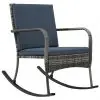 vidaXL Garden Rocking Chair Poly Rattan Anthracite vidaXL Garden Rocking Chair Poly Rattan Anthracite