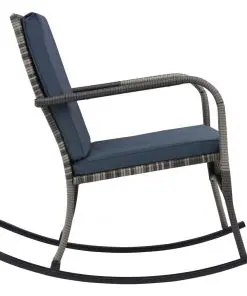vidaXL Garden Rocking Chair Poly Rattan Anthracite