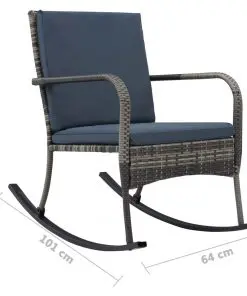 vidaXL Garden Rocking Chair Poly Rattan Anthracite