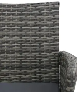 vidaXL 2-Seater Garden Sofa with Tea Table Poly Rattan Anthracite