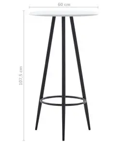 vidaXL Bar Table White 60×107.5 cm MDF