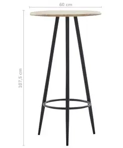 vidaXL Bar Table Oak 60×107.5 cm MDF