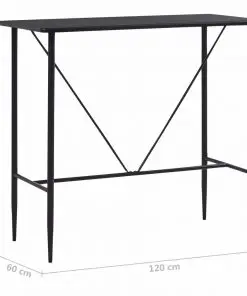 vidaXL Bar Table Black 120x60x110 cm MDF