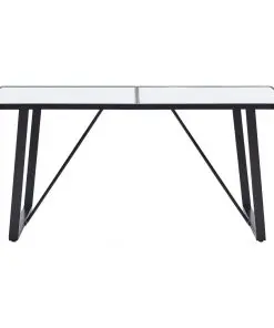 vidaXL Dining Table White 140x70x75 cm Tempered Glass