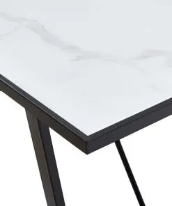 vidaXL Dining Table White 140x70x75 cm Tempered Glass