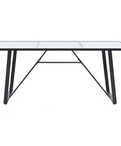 vidaXL Dining Table White 180x90x75 cm Tempered Glass