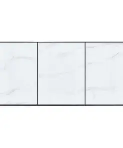 vidaXL Dining Table White 180x90x75 cm Tempered Glass
