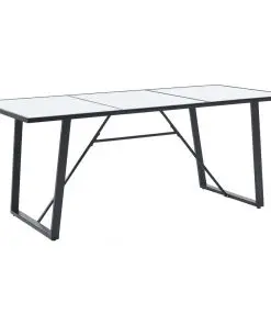 vidaXL Dining Table White 200x100x75 cm Tempered Glass