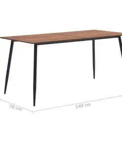 vidaXL Dining Table Brown 140x70x75 cm MDF