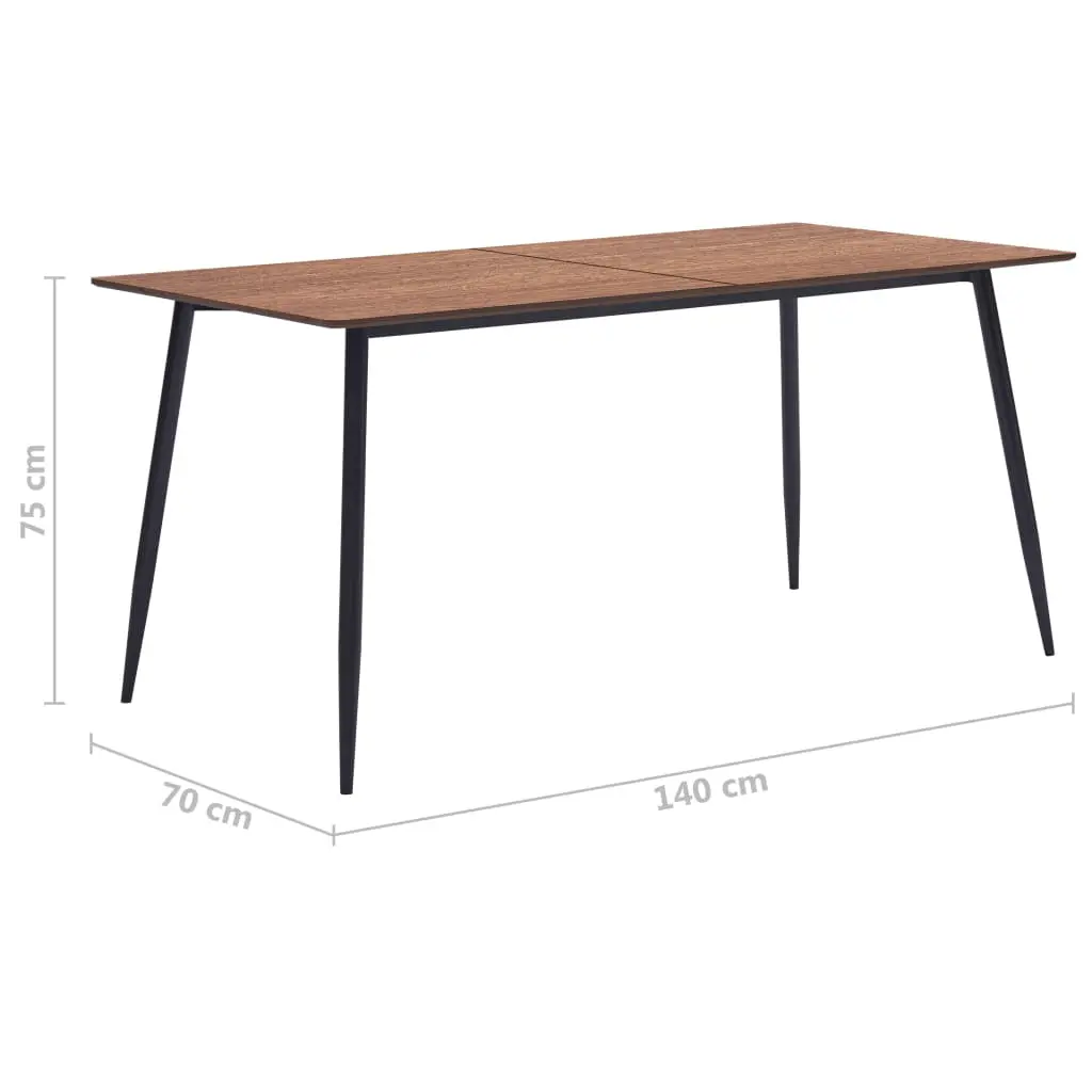 vidaXL Dining Table Brown 140x70x75 cm MDF