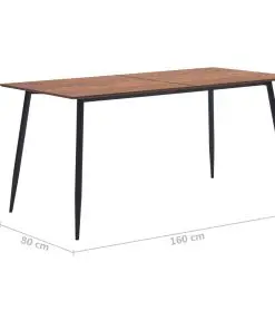 vidaXL Dining Table Brown 160x80x75 cm MDF